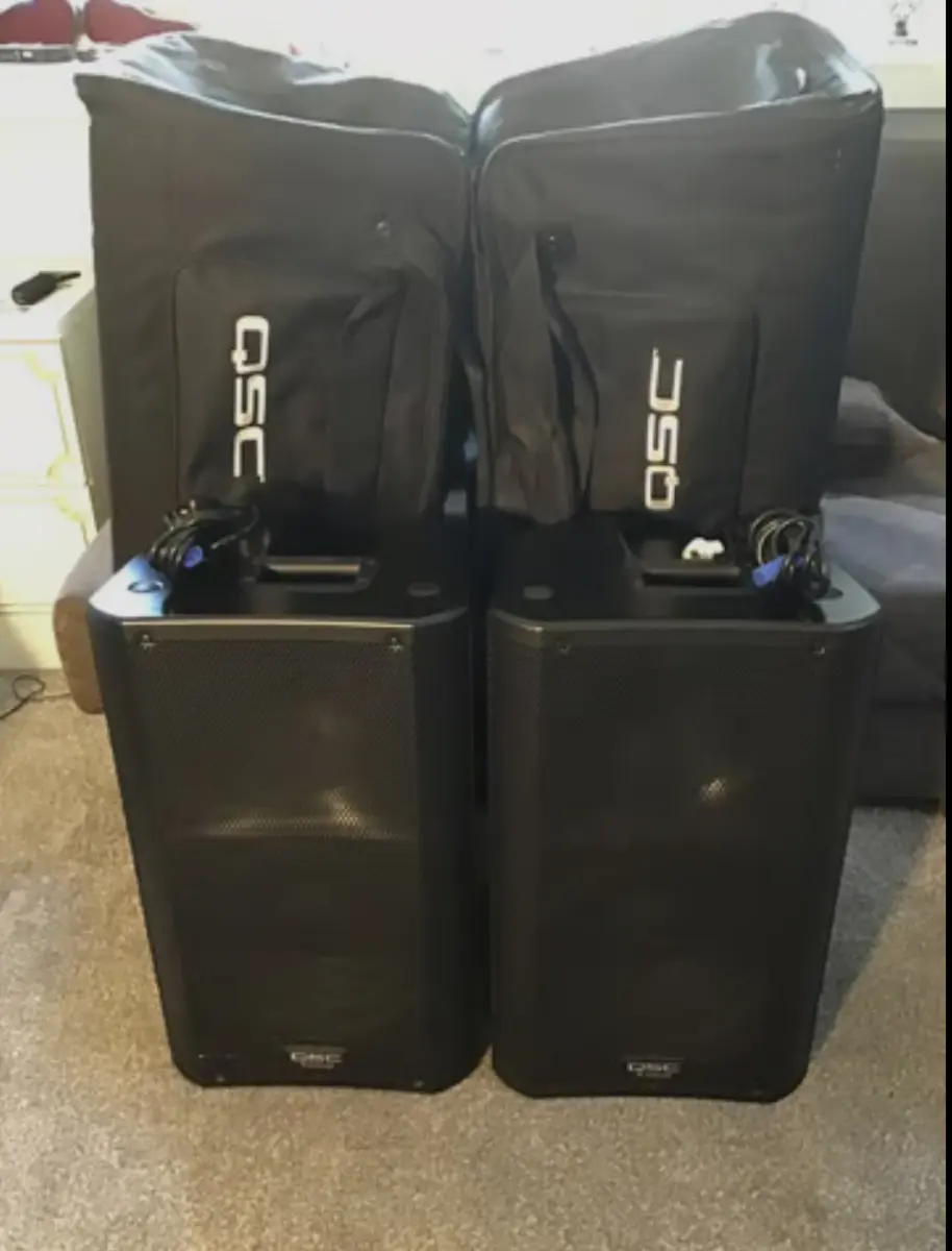 QSC K12 1000W Active PA Speakers (Pair) inc. Tote